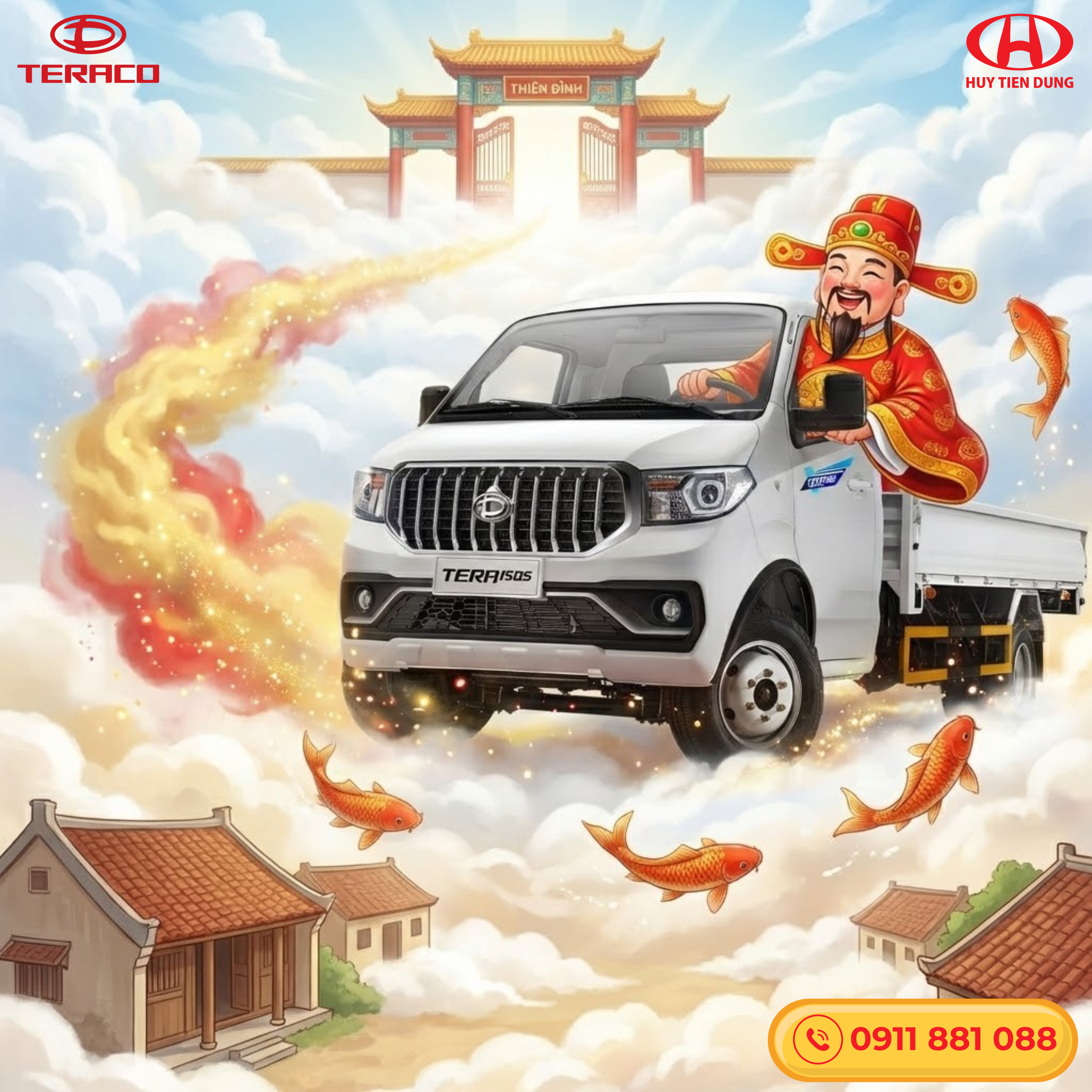 🧧 NGÀY ÔNG TÁO VỀ TRỜI – RƯỚC LỘC MAY, RINH NGAY TERA150S VỀ NHÀ 🚛