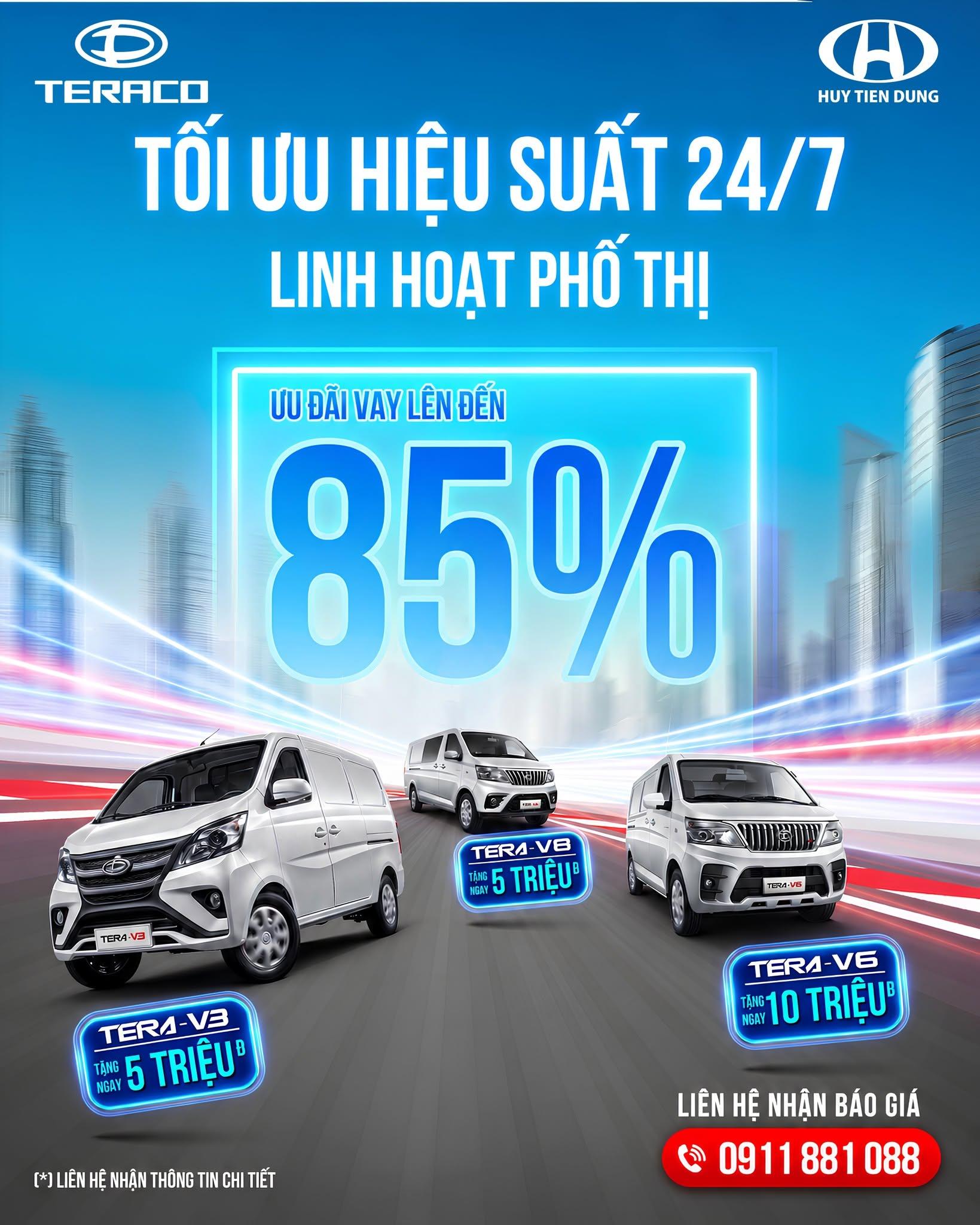 XE TẢI VAN TERACO – TỐI ƯU HIỆU SUẤT 24/7, LINH HOẠT PHỐ THỊ