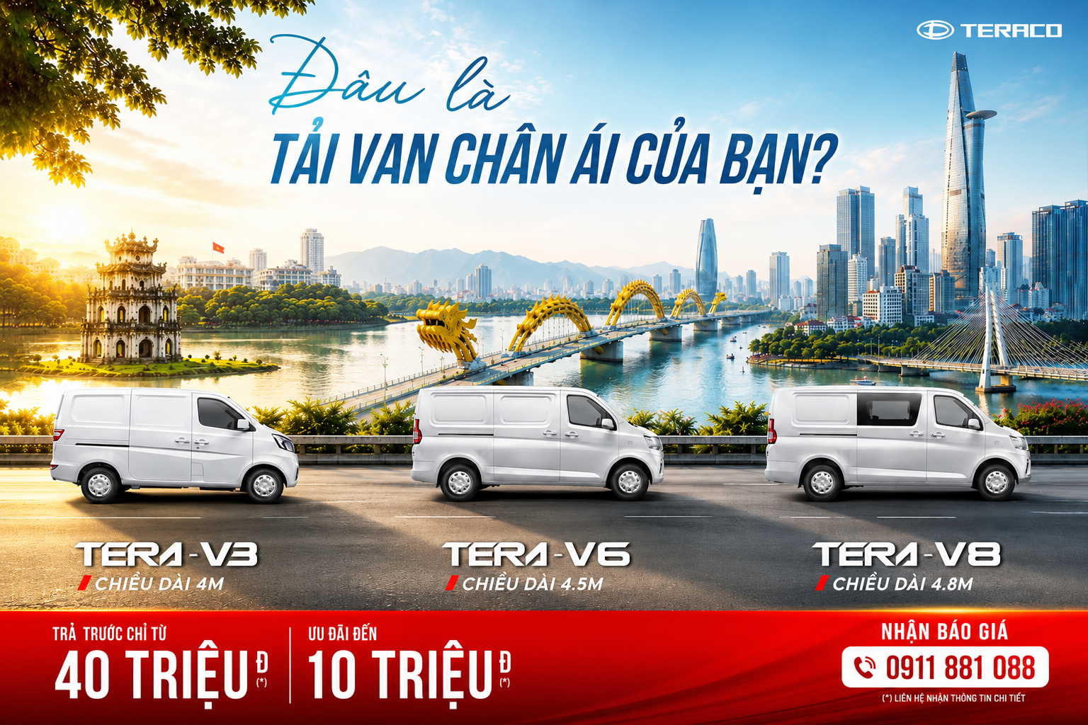 Đâu là tải van "chân ái" của bạn? So sánh chi tiết bộ ba xe tải van Teraco V3, V6 và V8